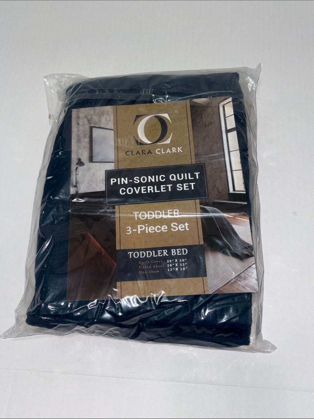 Clara Clark Navy Pin-Sonic Toddler Quilt Coverlet Set - 3-Piece New